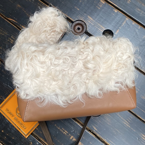 Tory Burch Rory Shearling Mini Tote with Dust Bag - Picture 7 of 17